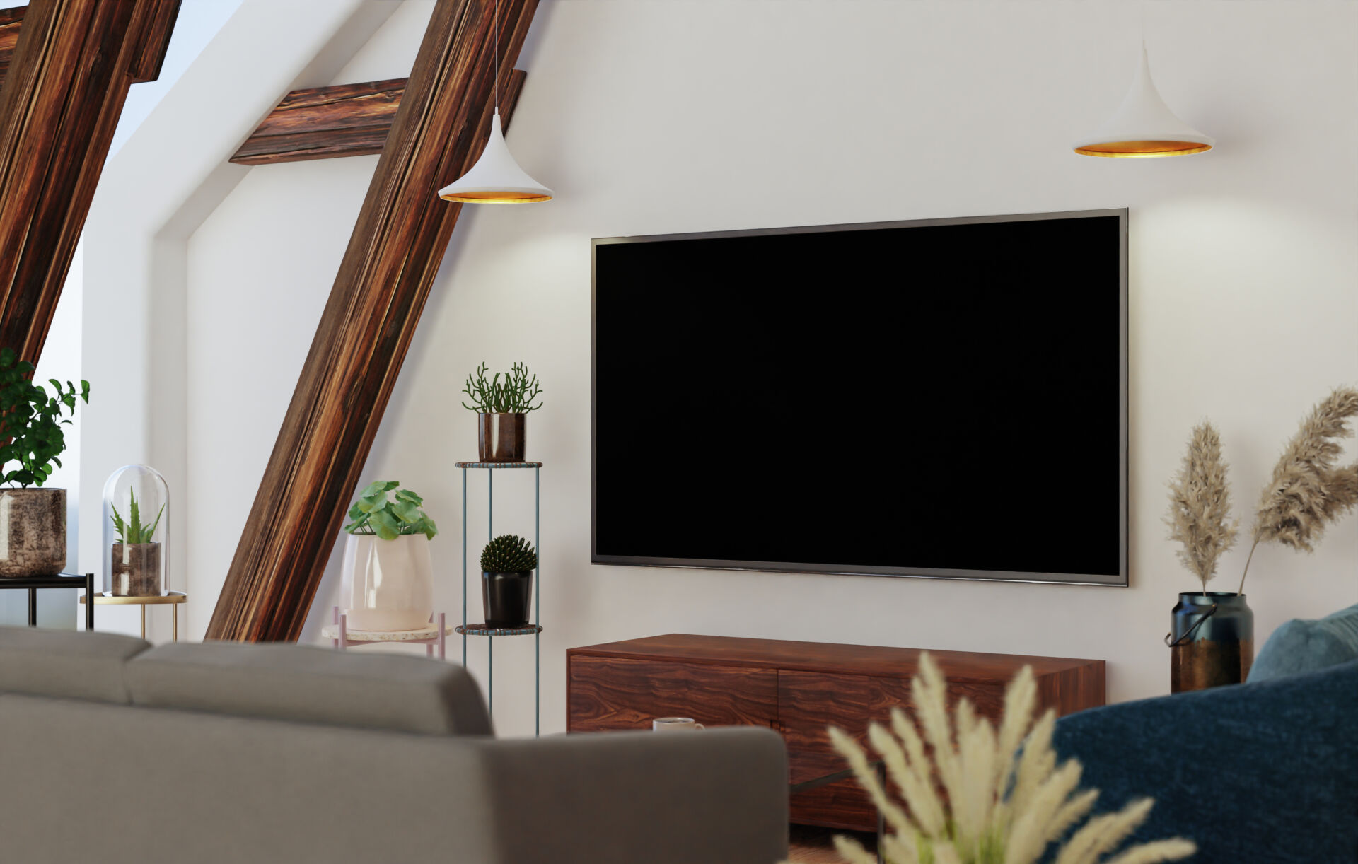 Local Maintenance Services technician mounting TV on wall